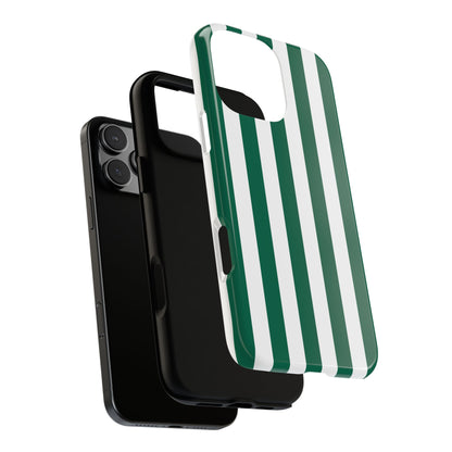 Simple Green & White Stripe Pattern Phone Case - Green Phone Case