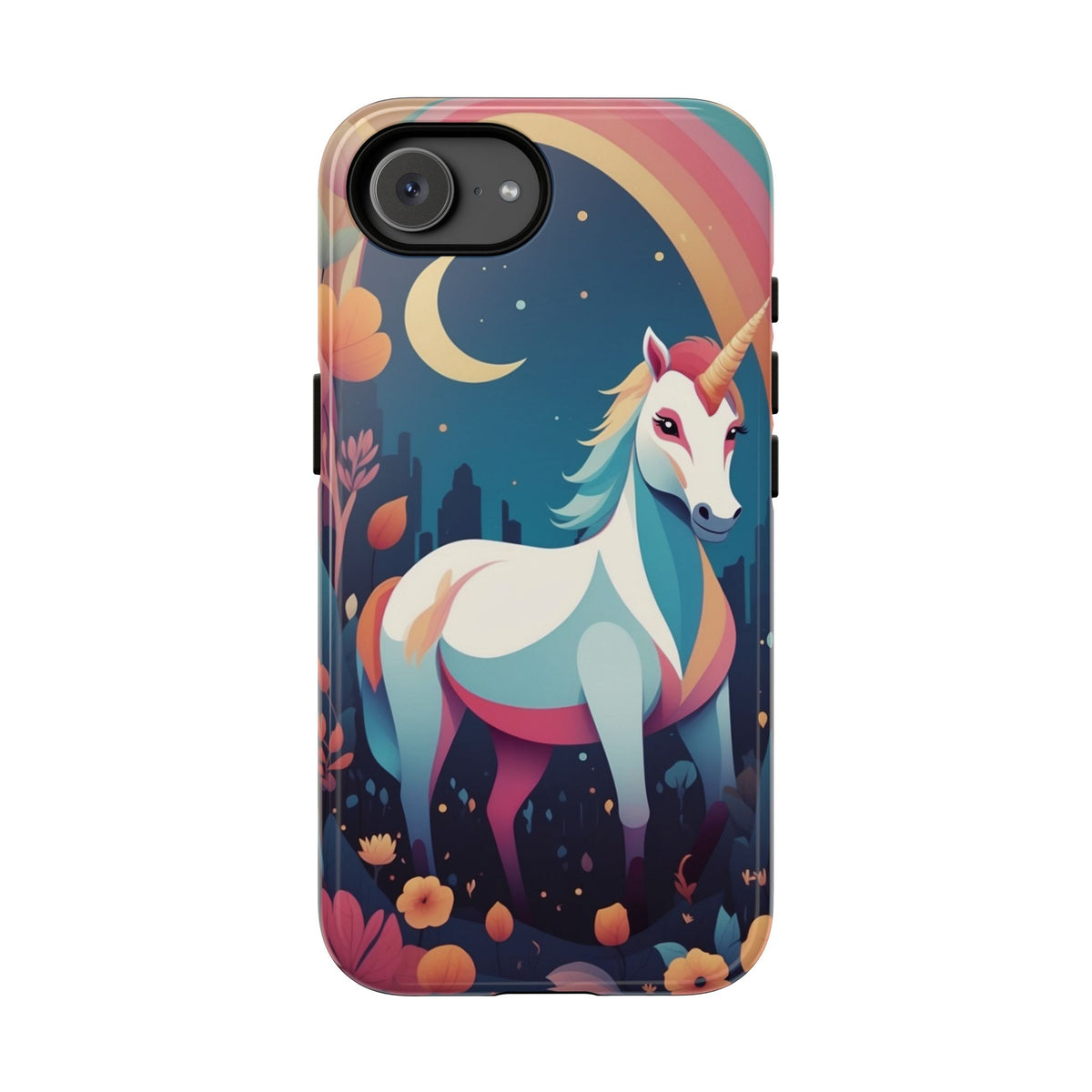 Stylised Unicorn & Rainbow Design Phone Case - Multicolor Phone Case - iPhone 17e / Glossy
