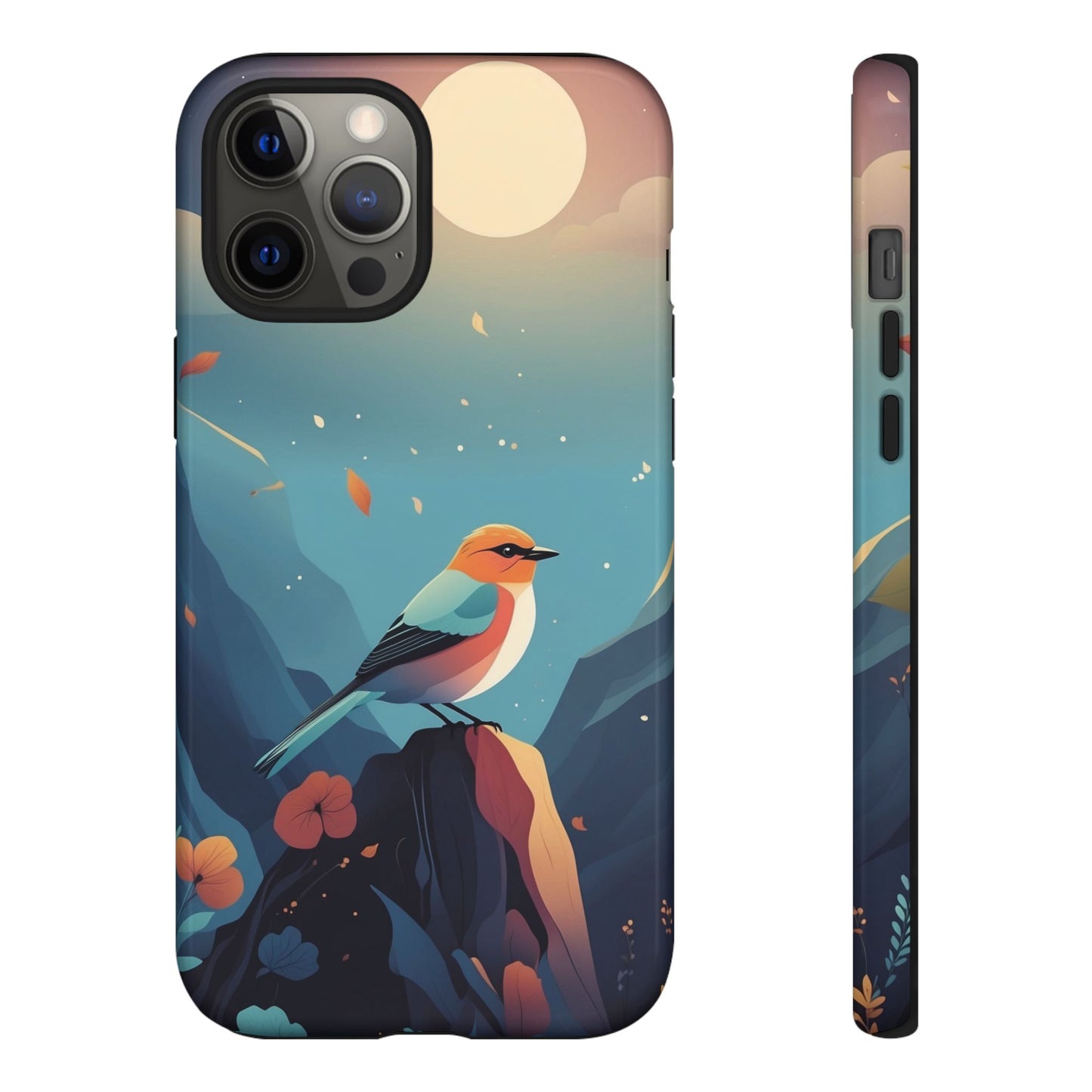 iPhone 12 Pro Max / Glossy Phone Case - Stylised Bird Design Phone Case