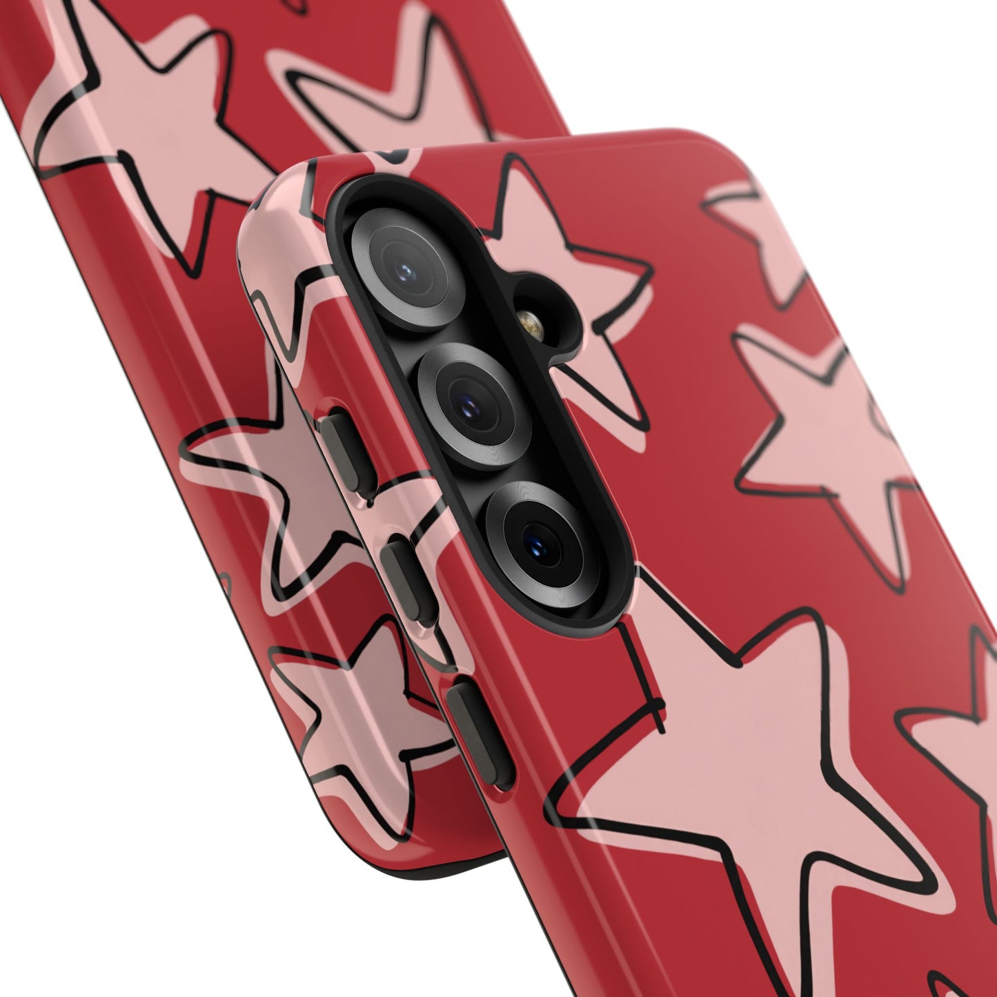 Cherry Red Doodle Star Phone Case
