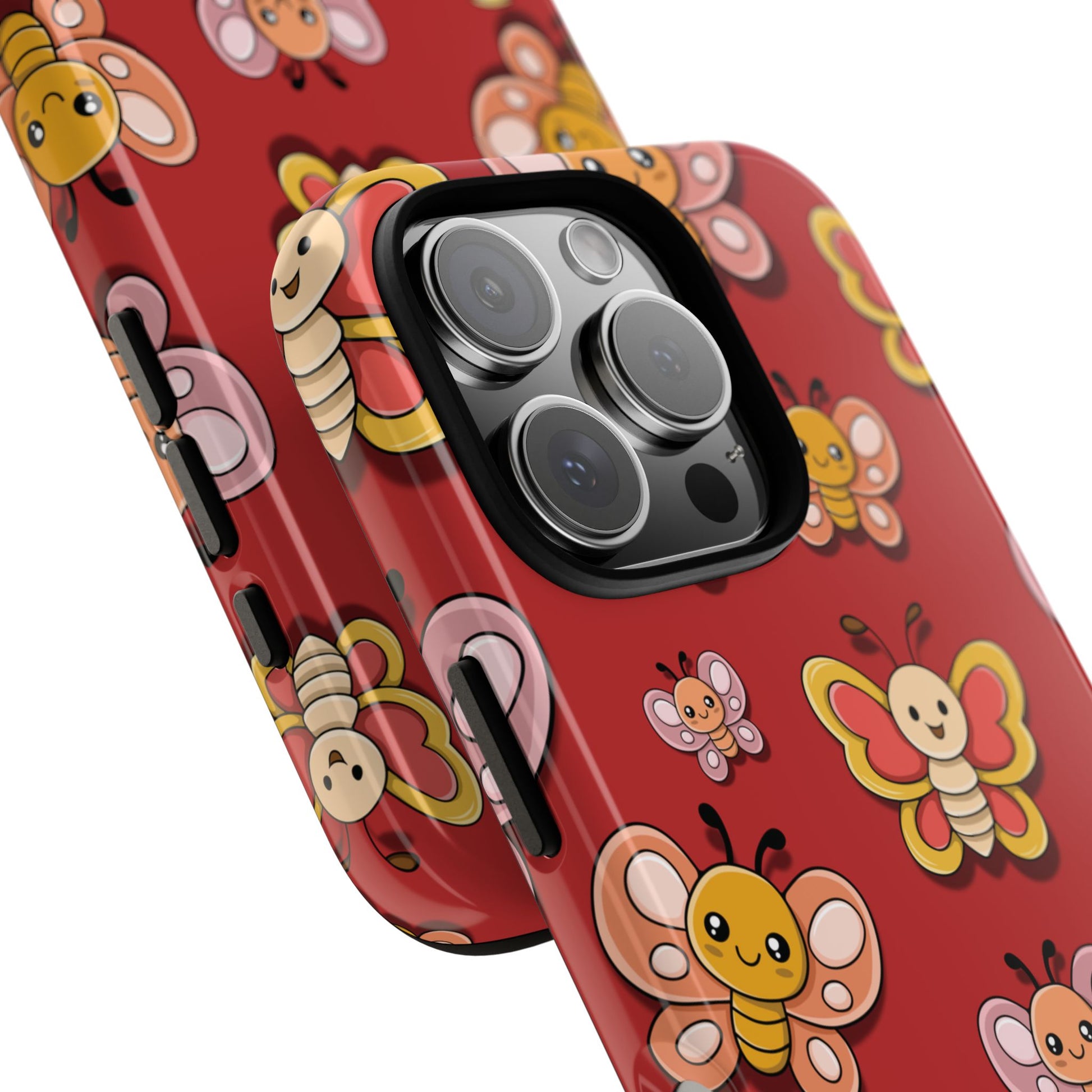 Phone Case - Red Butterfly Sticker Design Phone Case