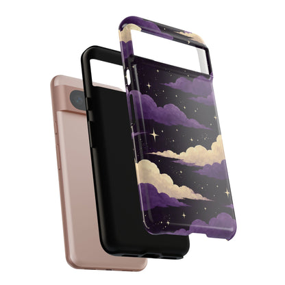 Illustrated Purple Clouds & Stars Phone Case