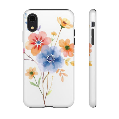 iPhone XR / Glossy Phone Case - Boho Chic Watercolour Bouquet Pattern Phone Case