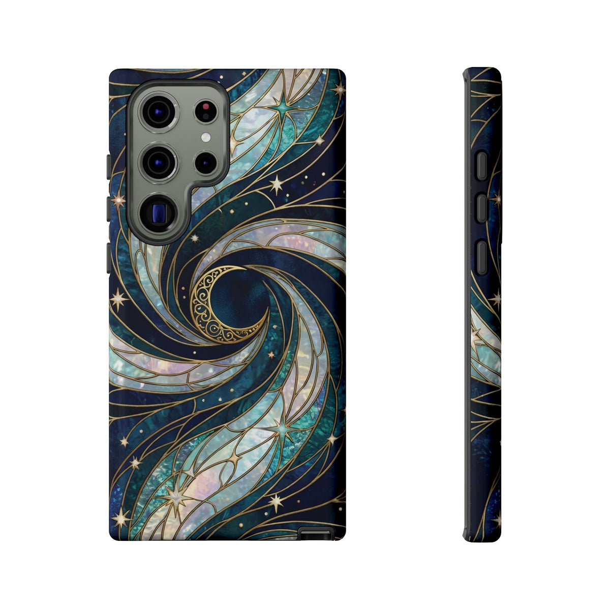 Elegant Navy & Teal Celestial Swirl Phone Case