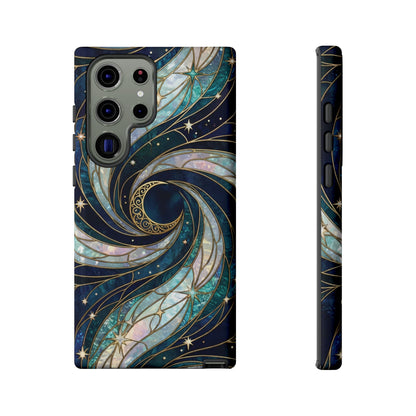 Elegant Navy & Teal Celestial Swirl Phone Case