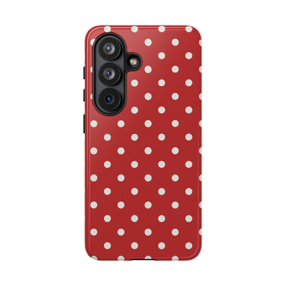 Red with White Dot Pattern Phone Case