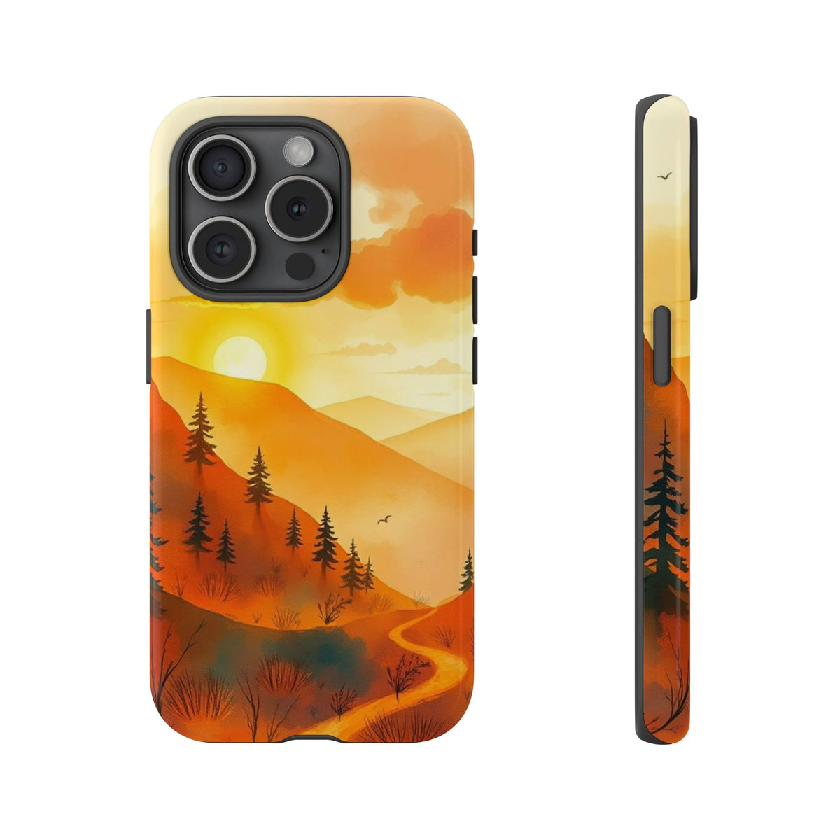 Golden Sunset Design Phone Case - Multicolor Phone Case - iPhone 15 Pro / Glossy