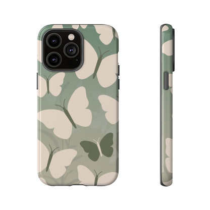 Minimalist Light Green Butterfly Pattern Phone Case - Green Phone Case - iPhone 14 Pro Max / Glossy