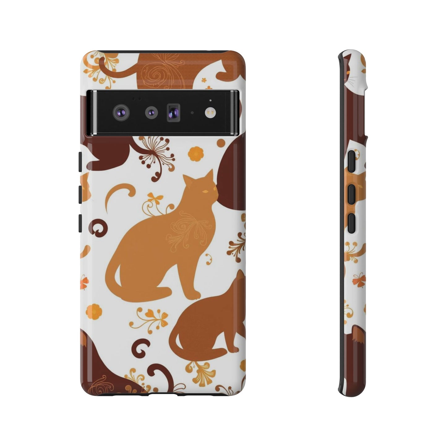 Google Pixel 6 Pro / Glossy Phone Case - Abstract Cat Pattern Phone Case