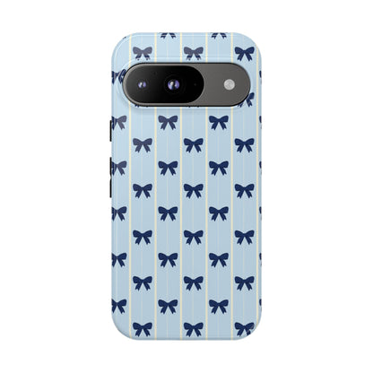 Retro Navy Blue Bow Pattern Phone Case