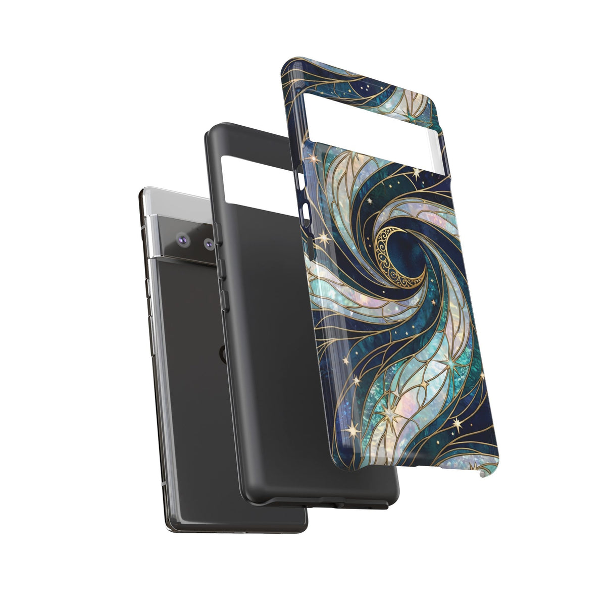 Elegant Navy & Teal Celestial Swirl Phone Case