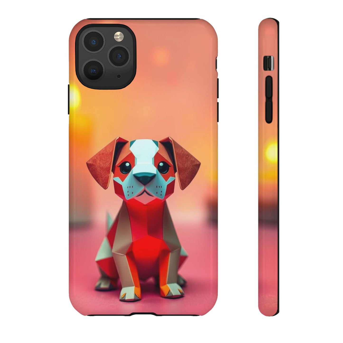 iPhone 11 Pro Max / Glossy Phone Case - Origami Dog Design Phone Case