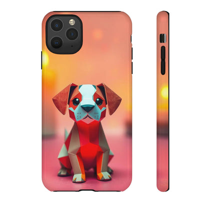 iPhone 11 Pro Max / Glossy Phone Case - Origami Dog Design Phone Case