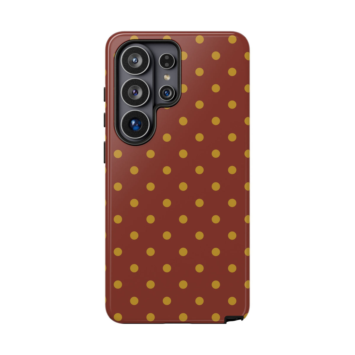 Trendy Brown & Mustard Dot Pattern Phone Case - Brown Phone Case - Samsung Galaxy S26 Ultra / Glossy