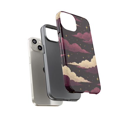 Illustrated Plum Clouds & Stars Phone Case