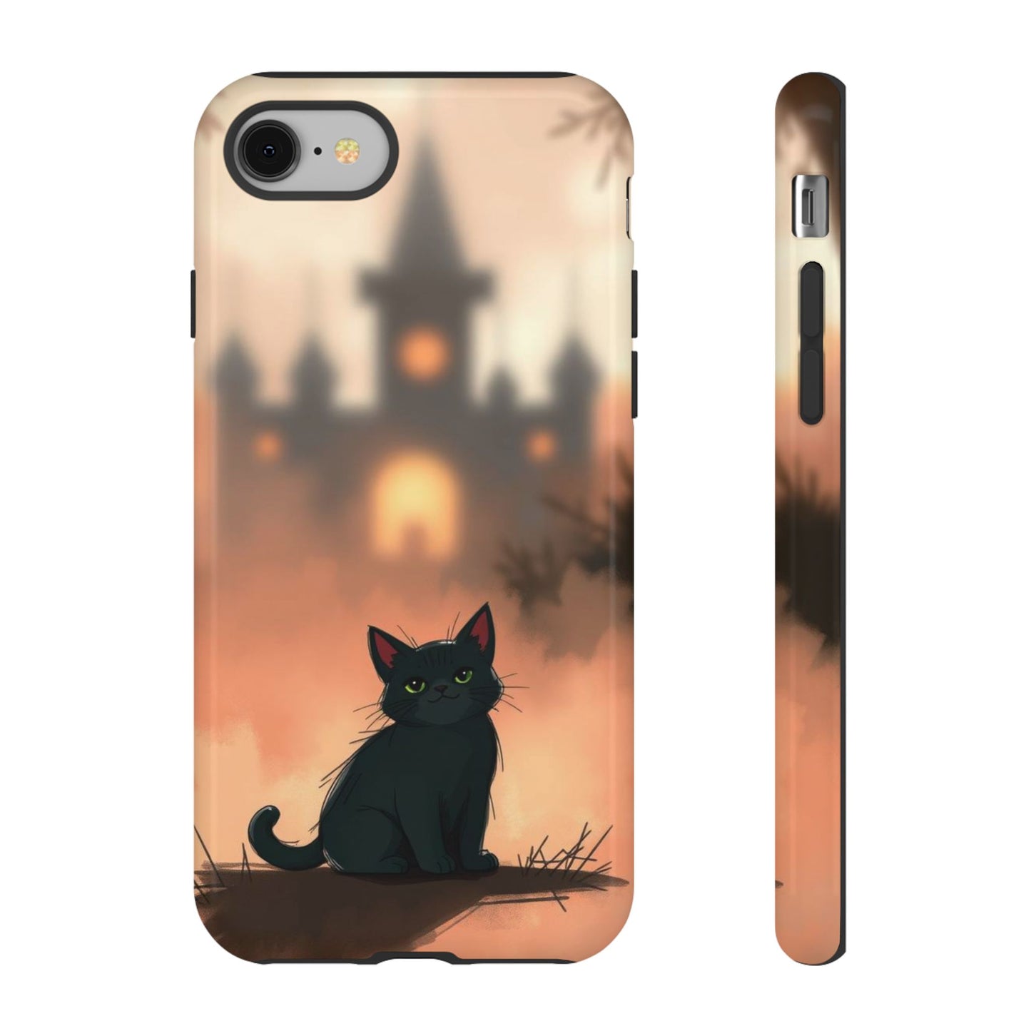 iPhone 8 / Glossy Phone Case - Cute Gothic Cat Design Phone Case