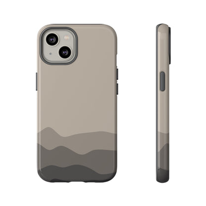 Beige Abstract Waves Protective Phone Case - Beige Phone Case - iPhone 14 / Glossy