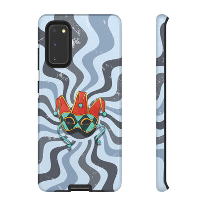 Samsung Galaxy S20 / Glossy Phone Case - Venetian Jester Mask – Blue Retro Soft Revival Phone Case