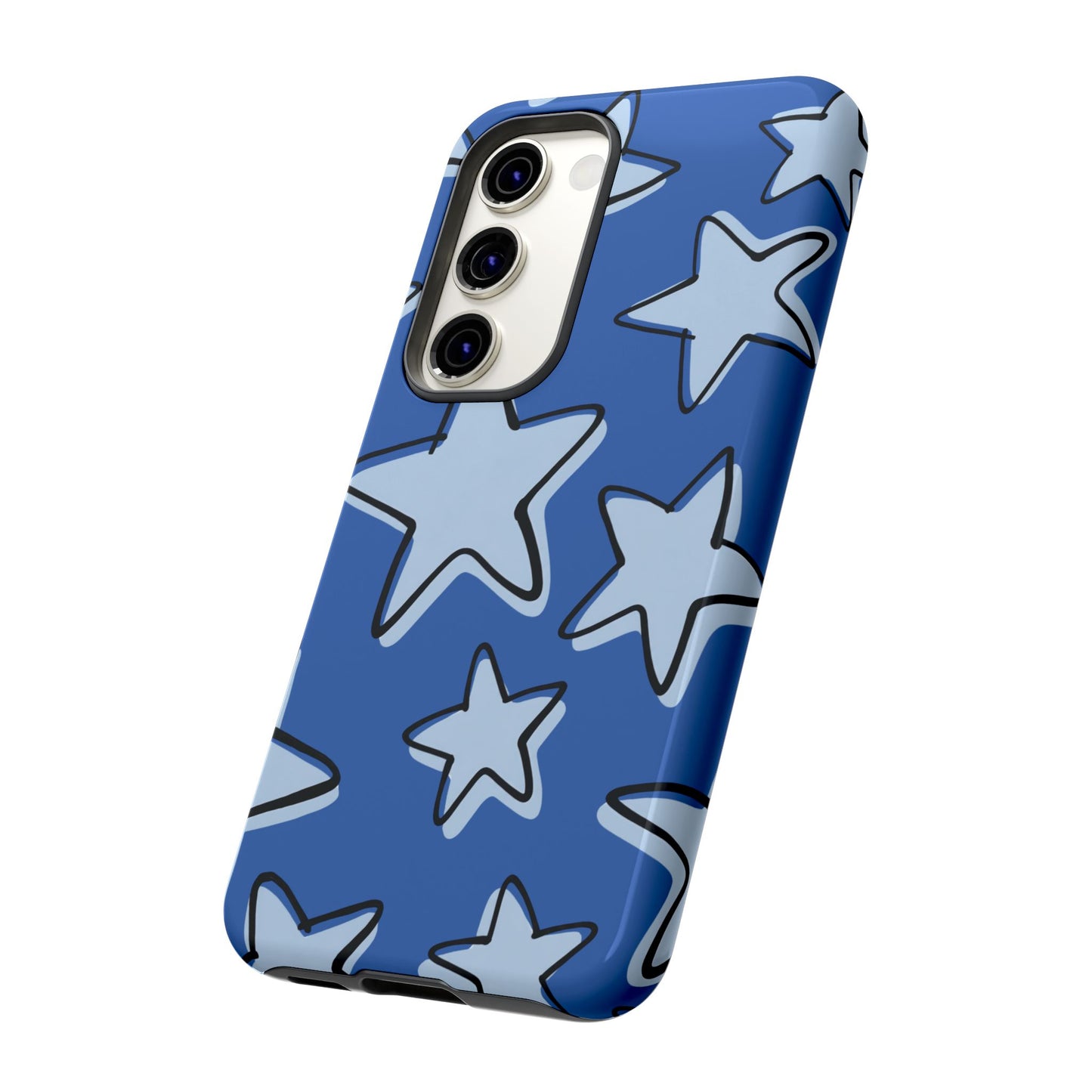 Cobalt Blue Doodle Star Phone Case
