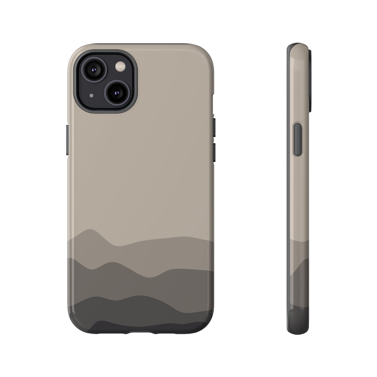 Beige Abstract Waves Protective Phone Case - Beige Phone Case - iPhone 14 Plus / Glossy