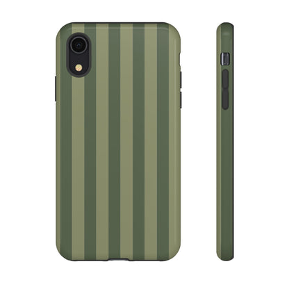 iPhone XR / Glossy Phone Case - ’Green Stripe Pattern’ Phone Case