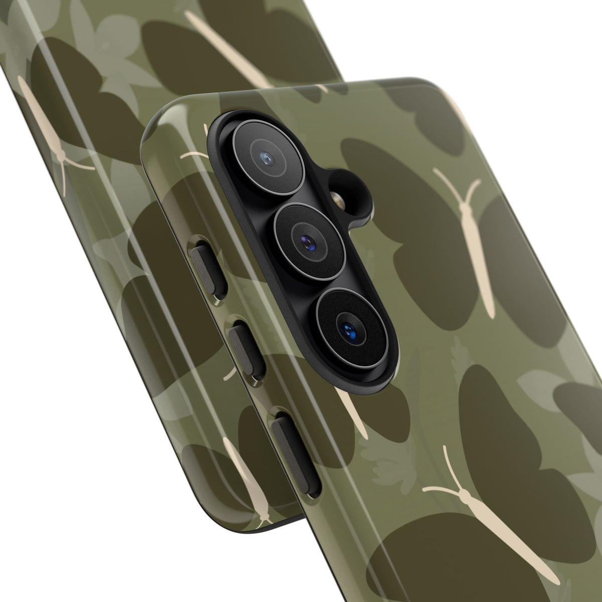 Minimalist Olive Green Butterfly Pattern Phone Case - Green Phone Case