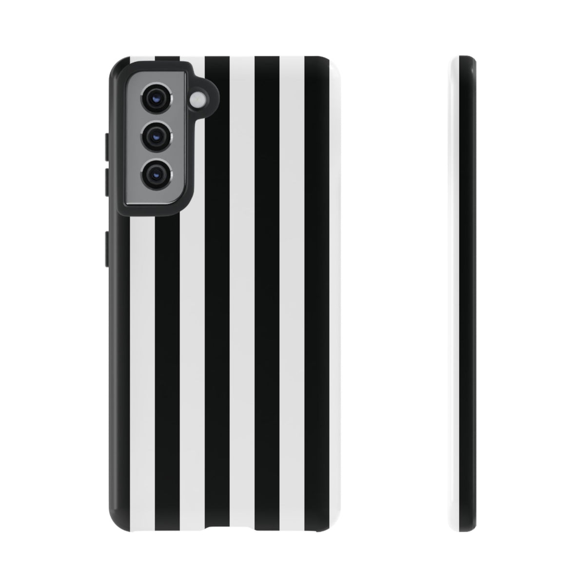 Simple Black & White Stripe Pattern Phone Case - White Phone Case - Samsung Galaxy S21 / Glossy