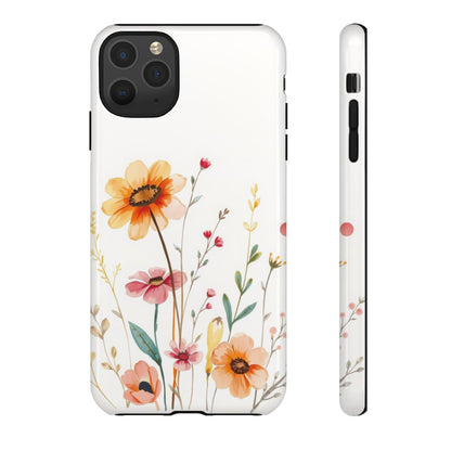 iPhone 11 Pro Max / Glossy Phone Case - Boho Chic Watercolour Wild Blooms Pattern Phone Case