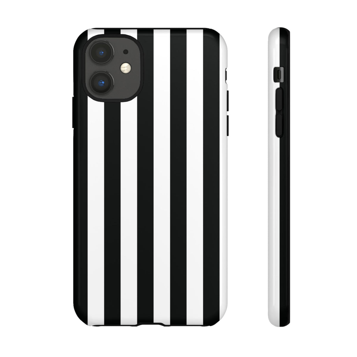 Simple Black & White Stripe Pattern Phone Case - White Phone Case - iPhone 11 / Glossy