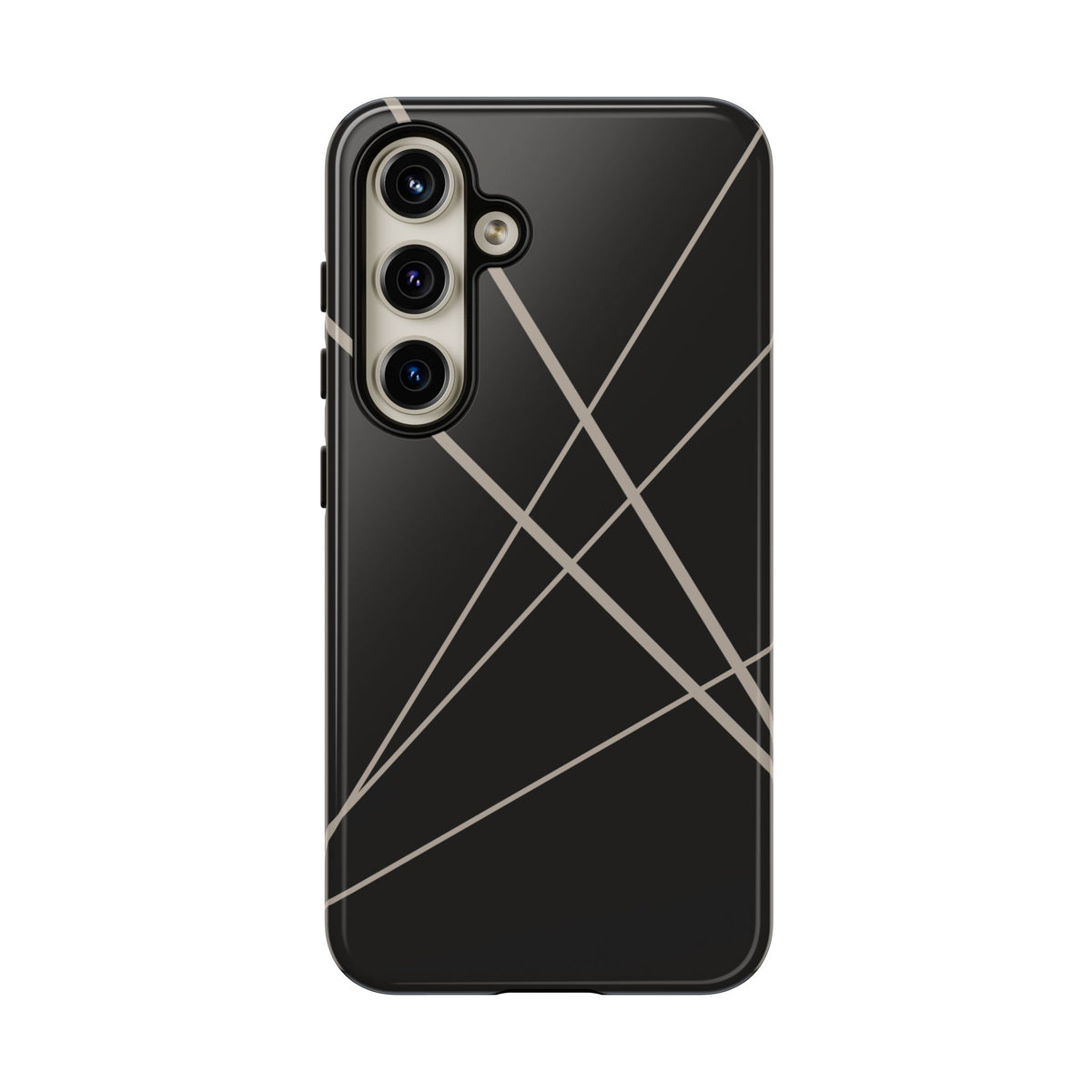 Abstract Black with Grey Lines Phone Case - Black Phone Case - Samsung Galaxy S24 / Glossy