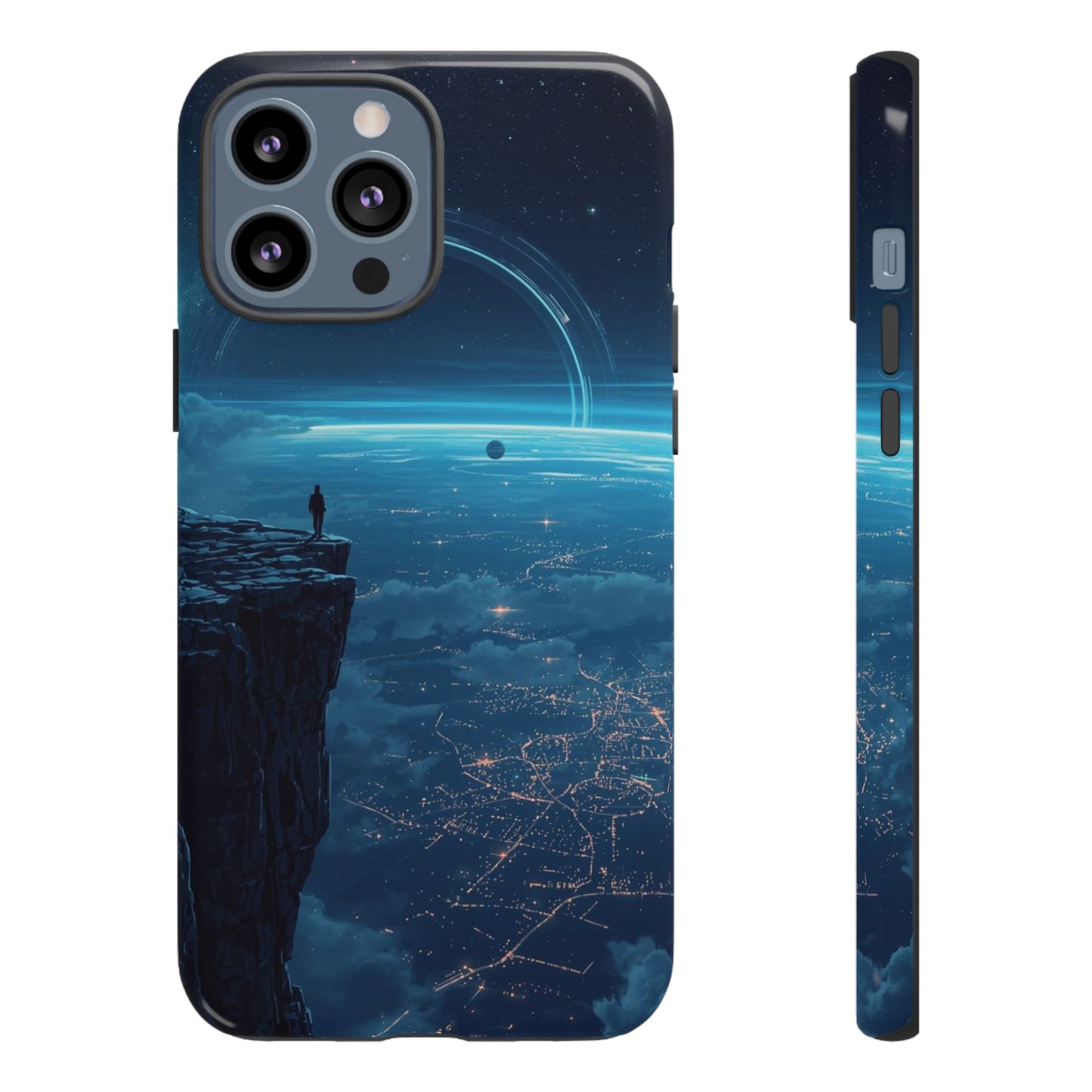 iPhone 13 Pro Max / Glossy Phone Case - Orbital Ring Horizon Sci-fi Phone Case