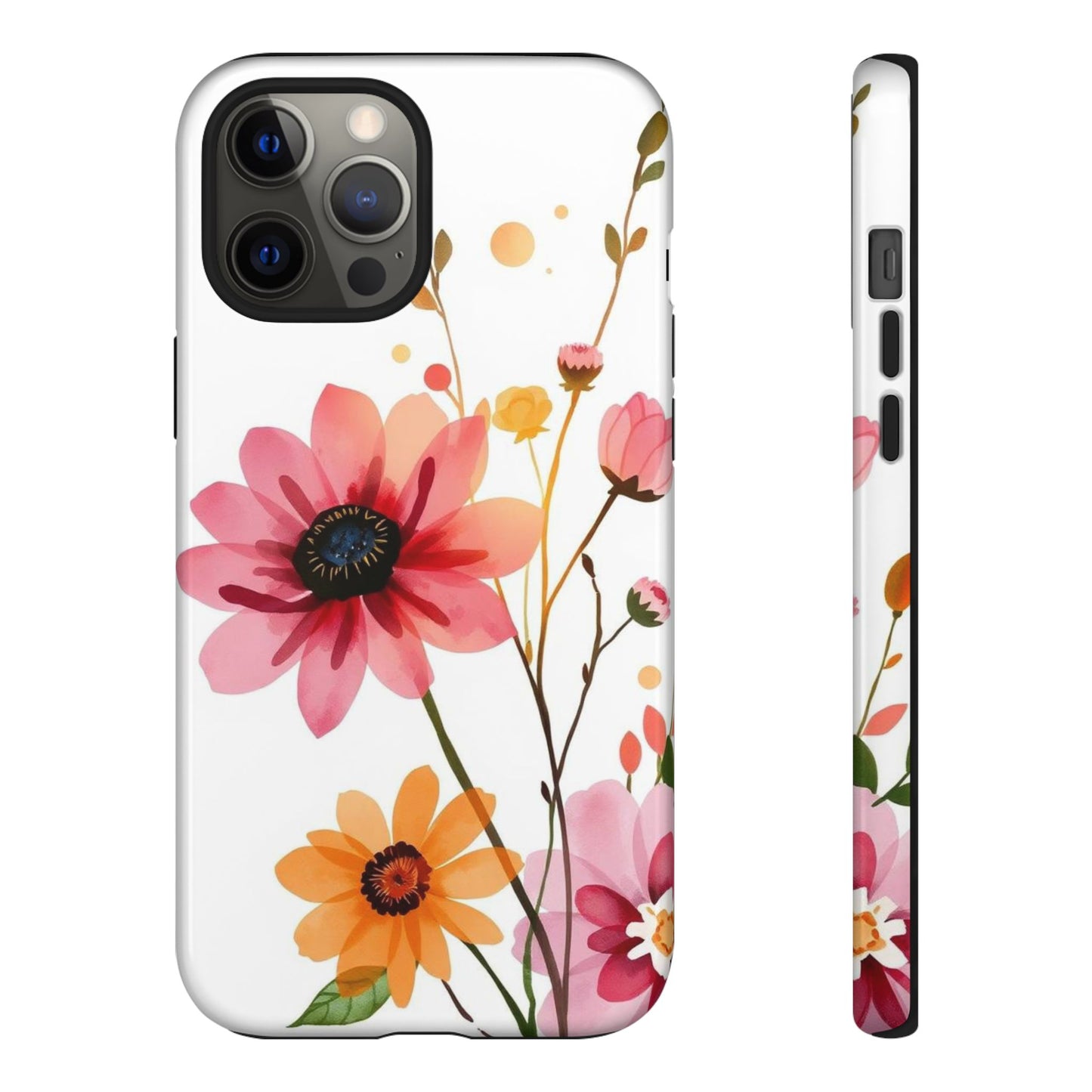 iPhone 12 Pro Max / Glossy Phone Case - Watercolour Style Simple Wildflower Design Phone Case
