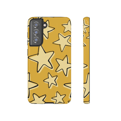 Golden Yellow Doodle Star Phone Case