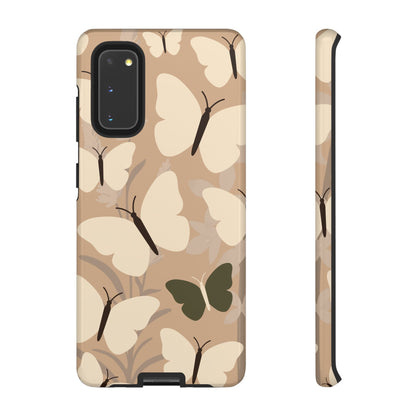 Minimalist Beige Butterfly Pattern Phone Case - Beige Phone Case - Samsung Galaxy S20 / Glossy