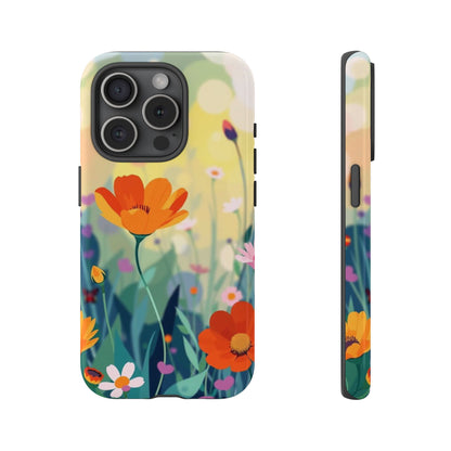 iPhone 15 Pro / Glossy Phone Case - Pop Art Style Wildflower Design Phone Case