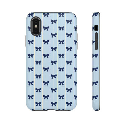 Retro Navy Blue Bow Pattern Phone Case