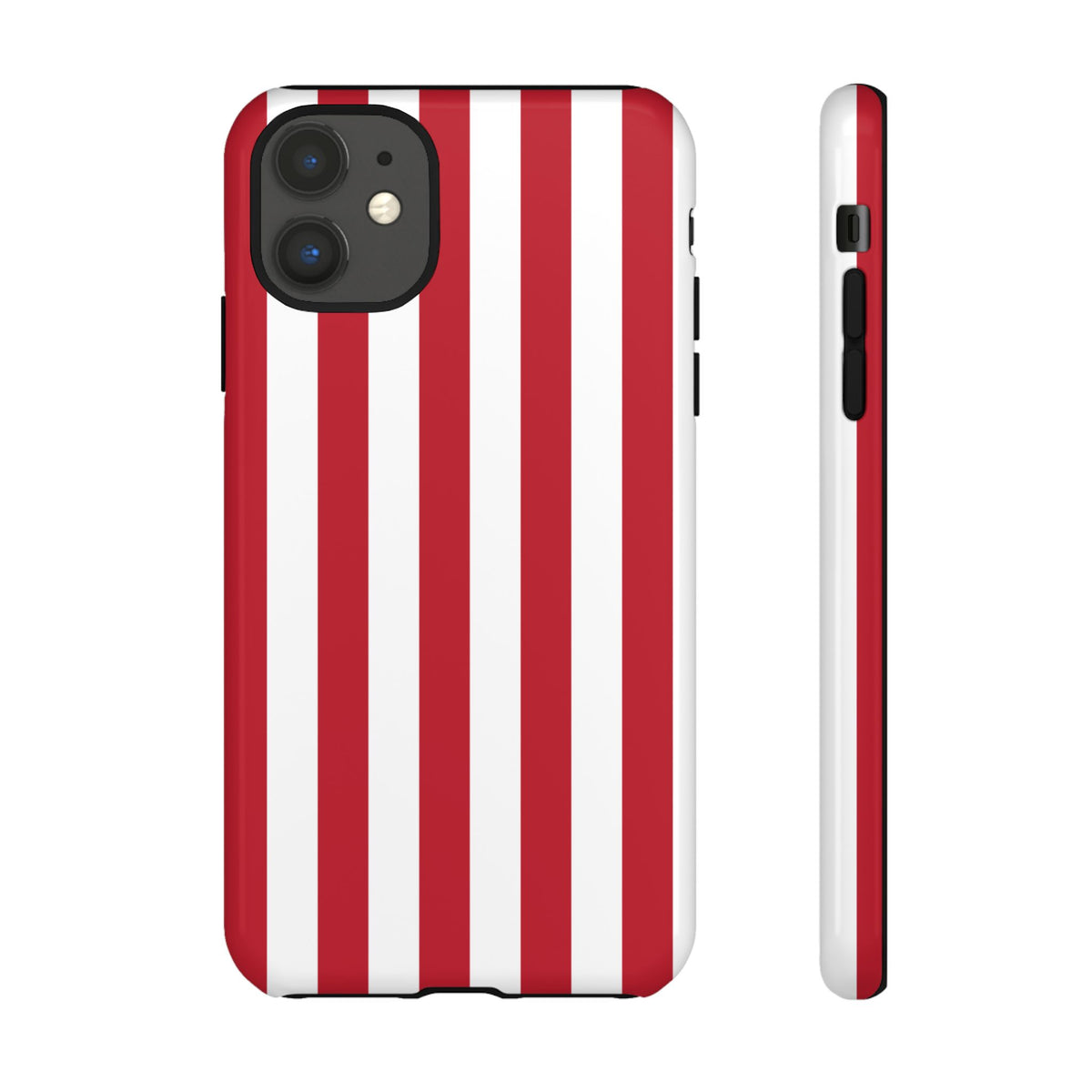 Simple Dark Pink & White Stripe Pattern Phone Case - Pink Phone Case - iPhone 11 / Glossy