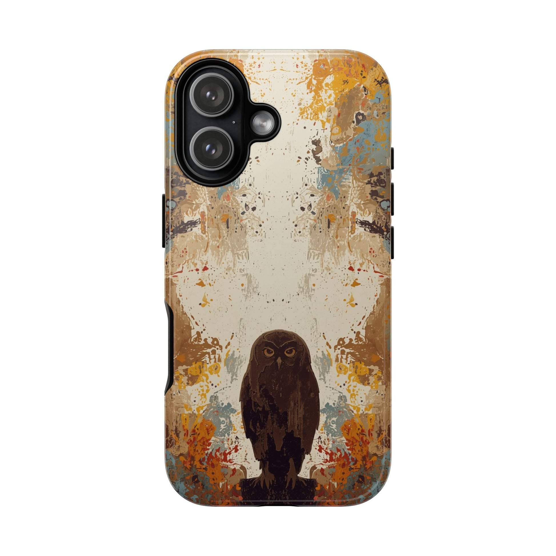 iPhone 17 / Glossy Phone Case - Abstract Owl Design Phone Case