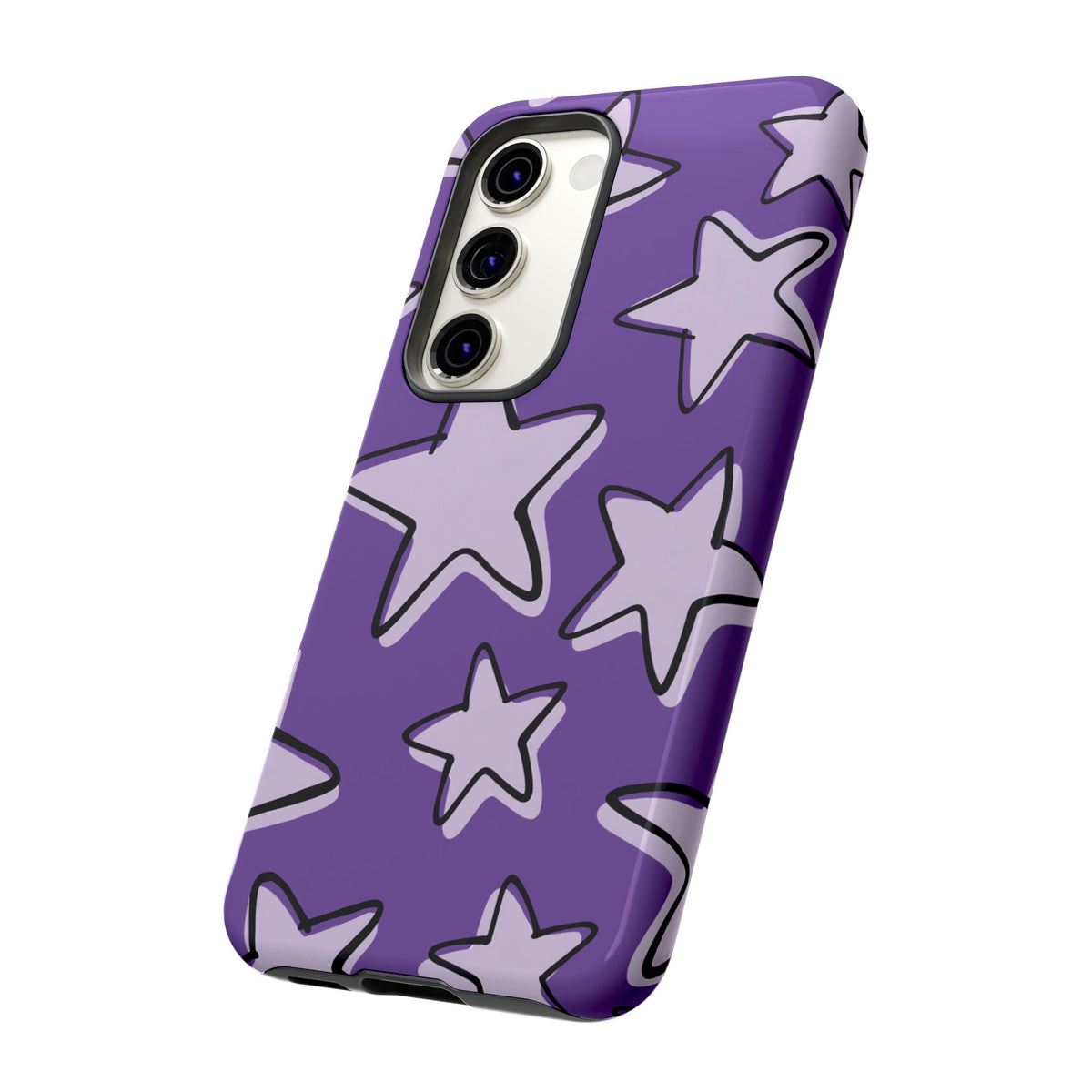 Violet Purple Doodle Star Phone Case
