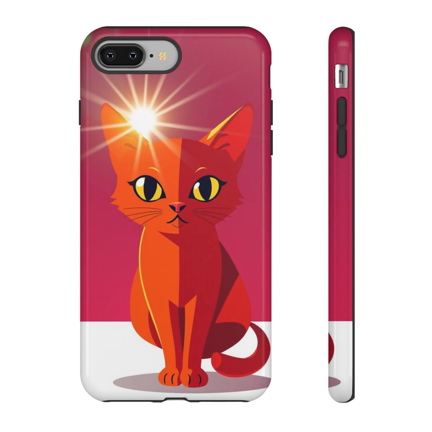 iPhone 8 Plus / Glossy Phone Case - Flashing Cat Design Phone Case
