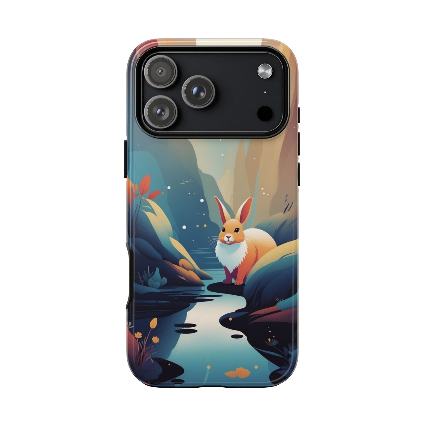 iPhone 17 Pro Max / Glossy Phone Case - Stylised Rabbit Design Phone Case