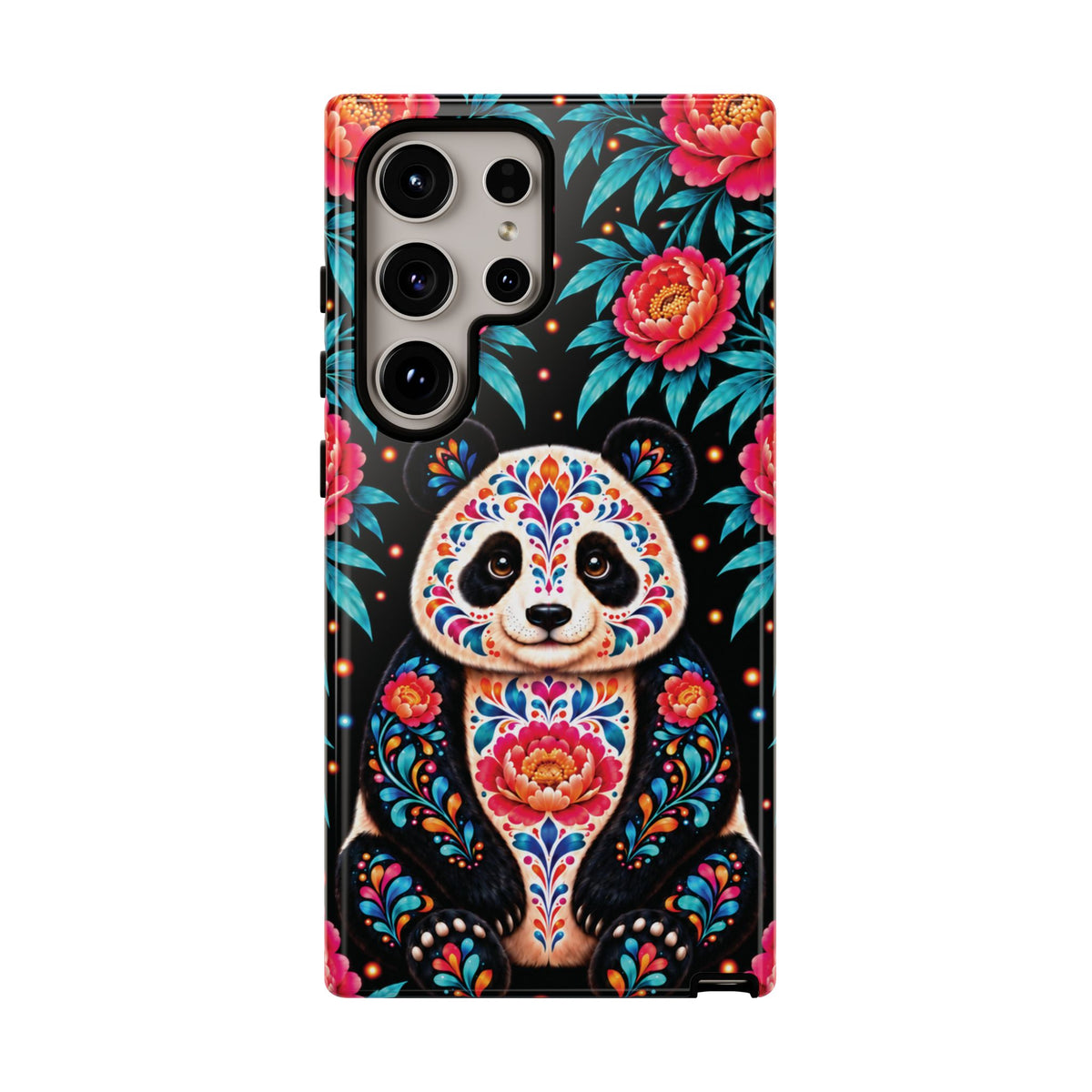 Cute Pink and Turquoise Calavera Panda Phone Case - Multicolor Phone Case - Samsung Galaxy S24 Ultra / Glossy