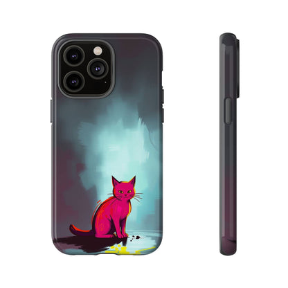 iPhone 14 Pro Max / Glossy Phone Case - Pop Art Moody Cat Design Phone Case