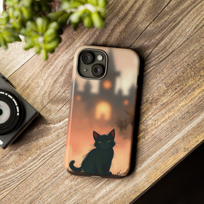 Cute Gothic Cat Design Phone Case - Multicolor Phone Case