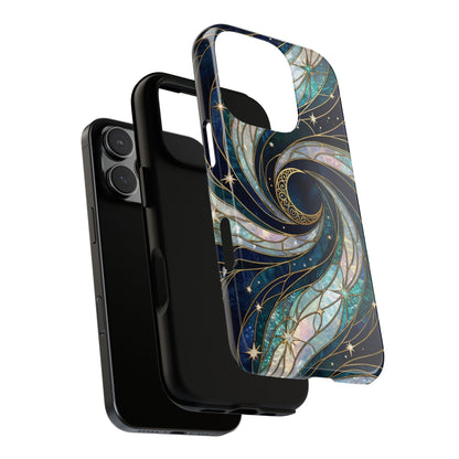 Elegant Navy & Teal Celestial Swirl Phone Case