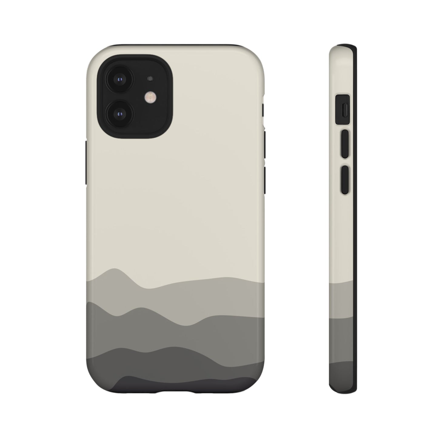 Ivory Abstract Waves Protective Phone Case - White Phone Case - iPhone 12 Mini / Glossy