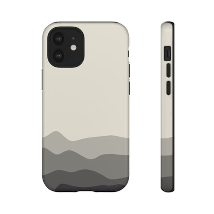 Ivory Abstract Waves Protective Phone Case - White Phone Case - iPhone 12 Mini / Glossy