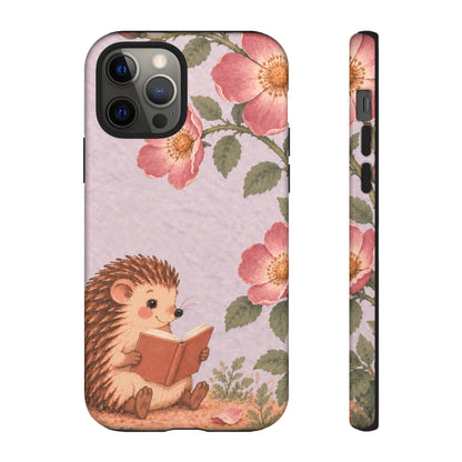 Whimsical Lilac Hedgehog and Wild Rose Phone Case - Purple Phone Case - iPhone 12 Pro / Glossy