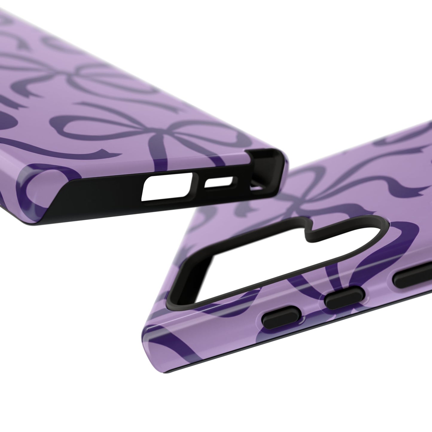 Bold Lilac and Deep Purple Bow Pattern Phone Case