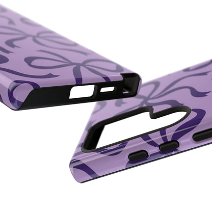 Bold Lilac and Deep Purple Bow Pattern Phone Case